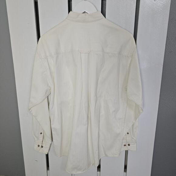 Warner Bros Tasmanian Devil Ivory Button Down Shirt Large VTG Taz Looney Tunes - Picture 4 of 9